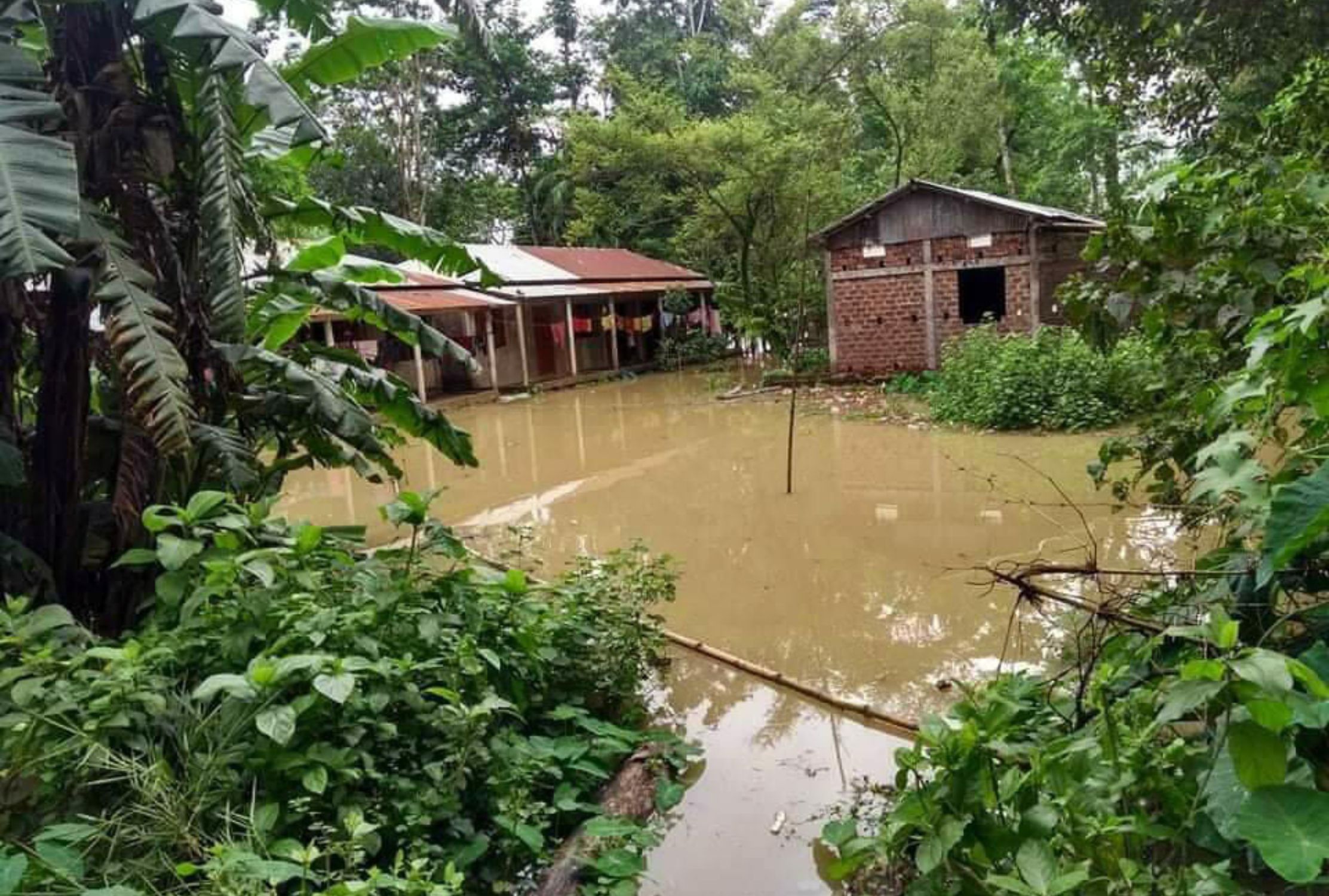 Homes flooded in Bangladesh