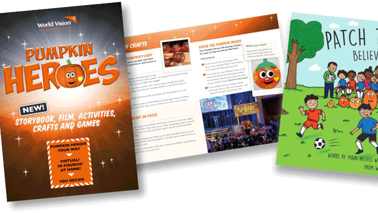 Some of the resources included in the Pumpkin Heroes pack: a new storybook and activities