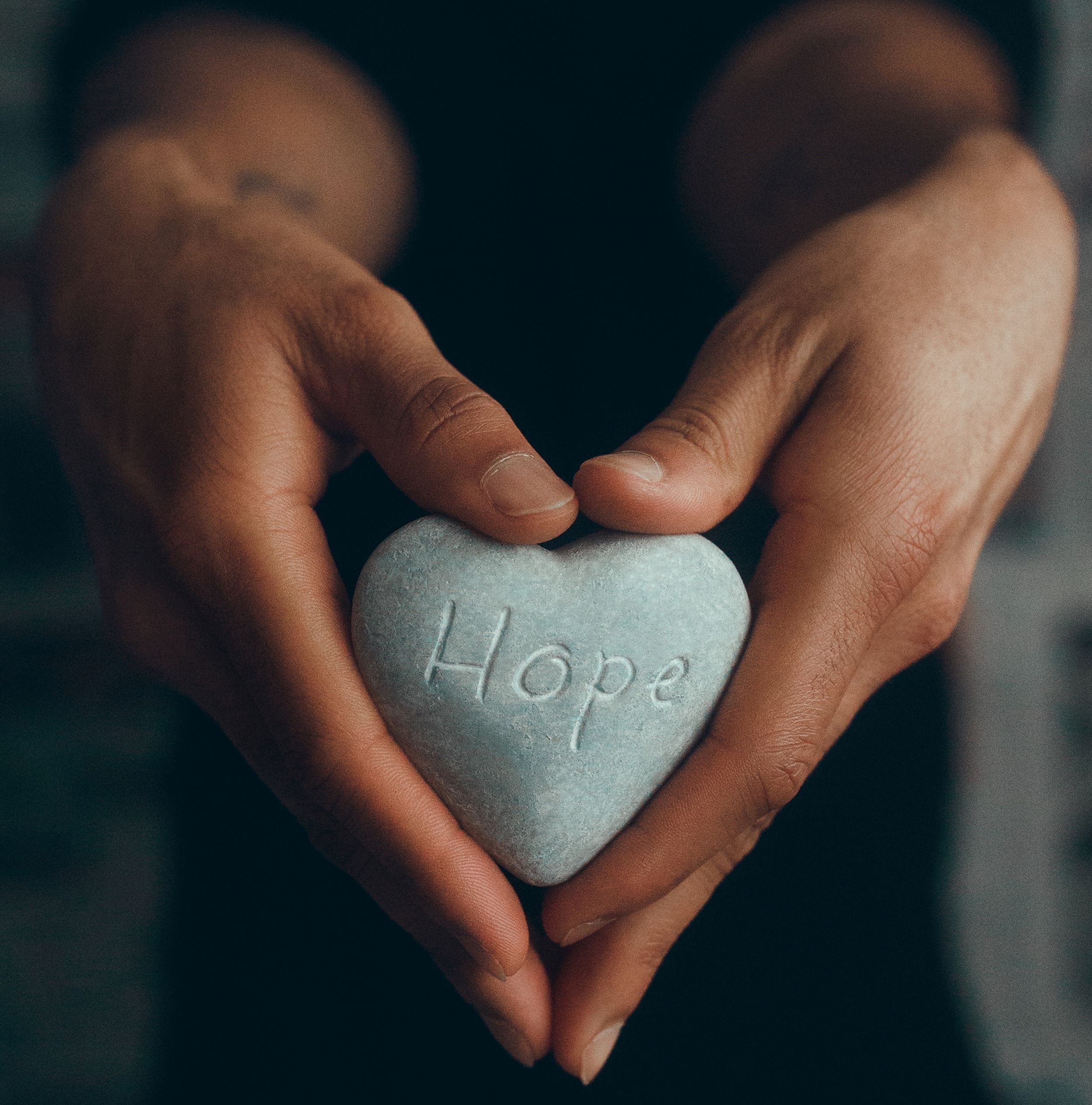 Pebble with hope written on