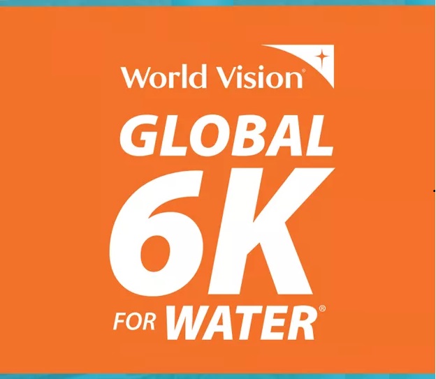 Orange poster advertising World Vision's Global 6K for water