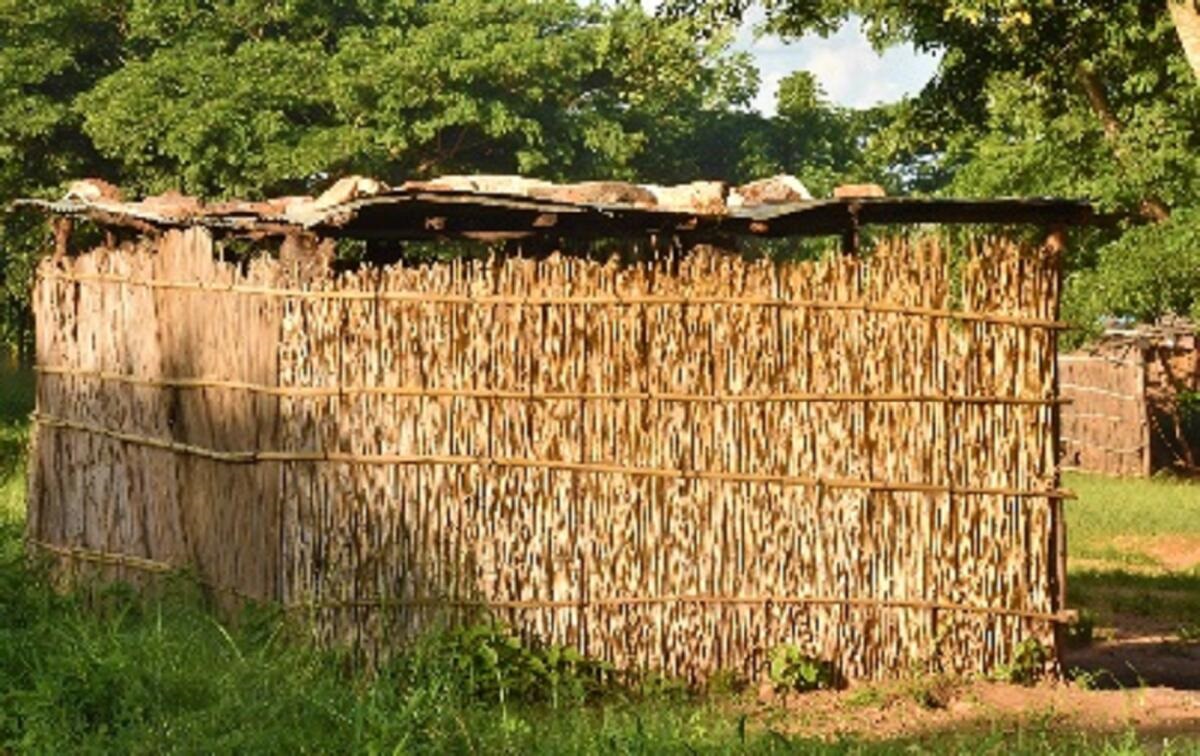 Thatched shelter that used to serve as a clinic