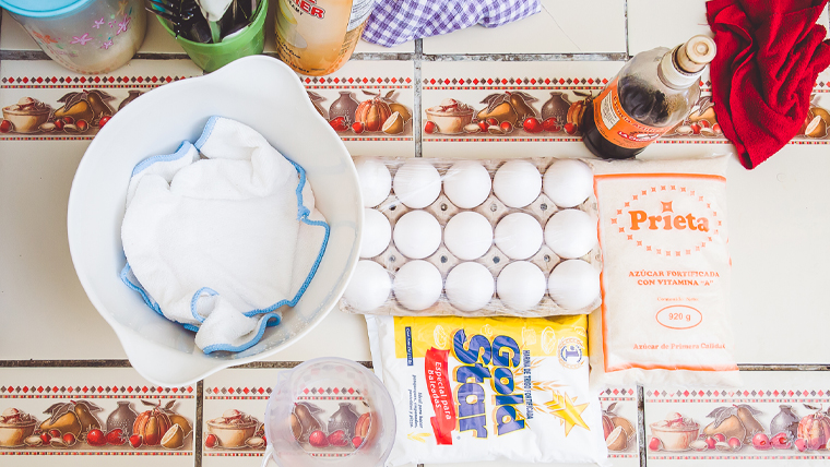 Above shot of ingredients for baking