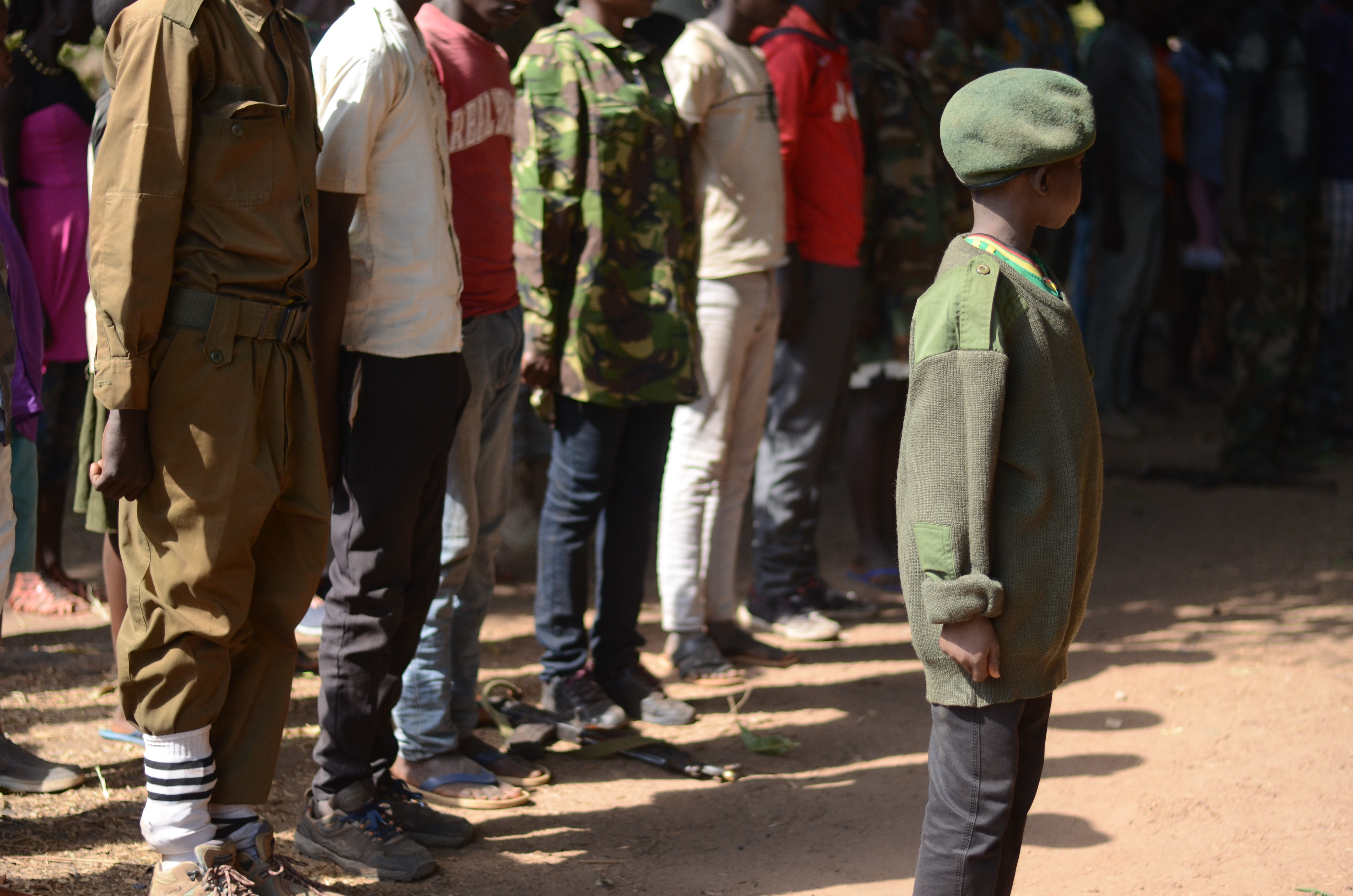 Child soldier in uniform