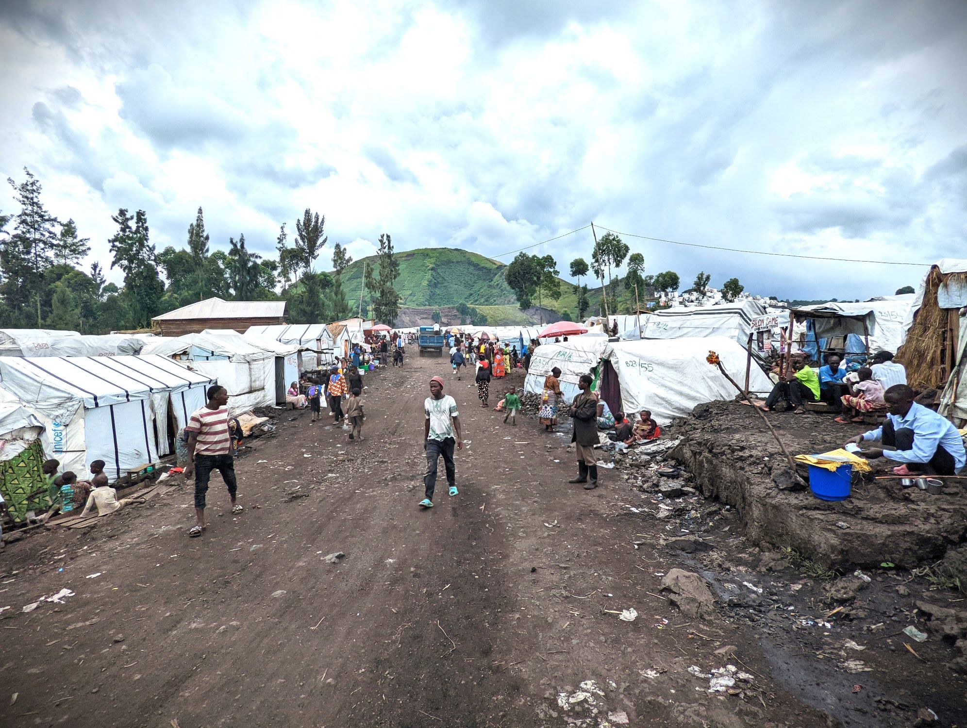 Displaced people's camp in the Democratic Republic of the Congo