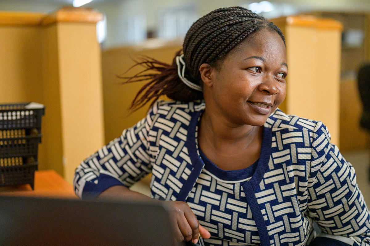 Liddah in the World Vision Malawi office