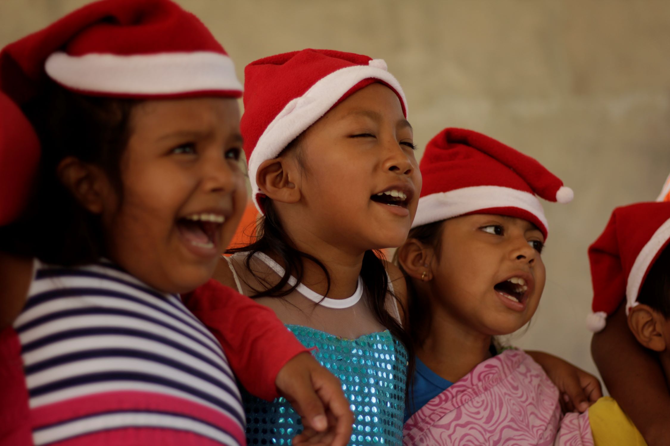 Children in Bolivia celebrating Christmas