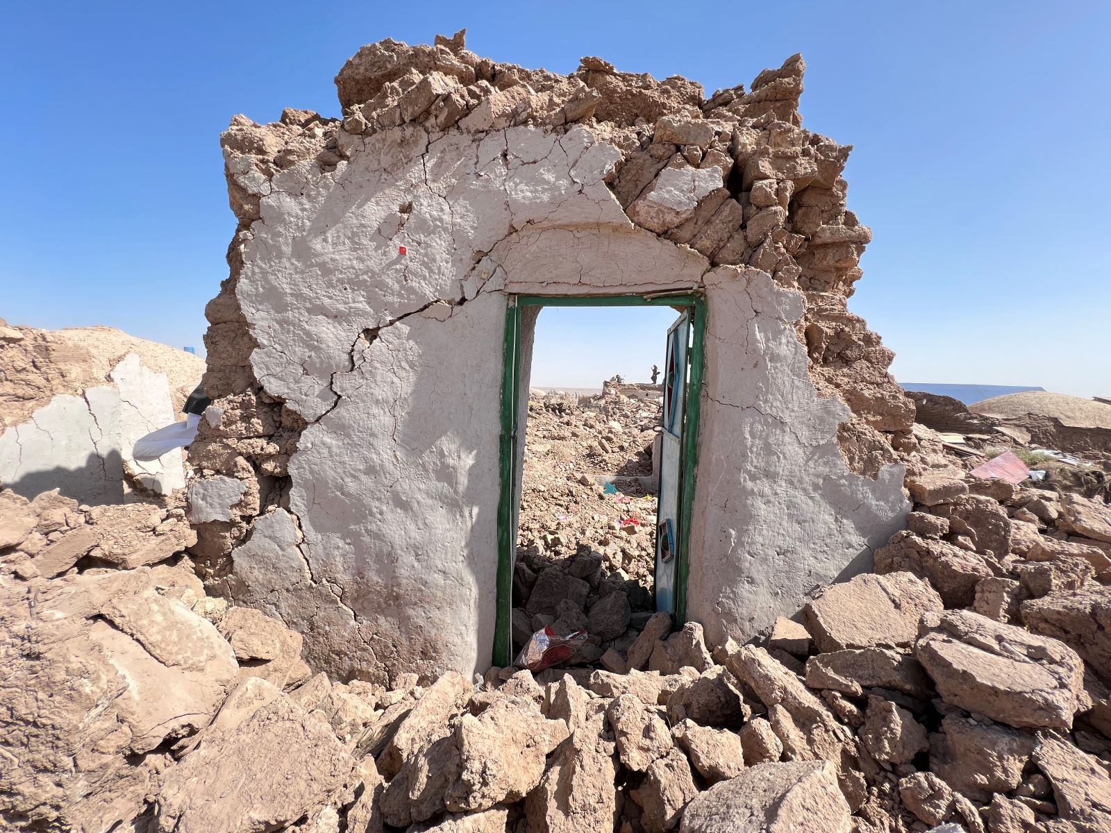 Afghanistan earthquake doorway left standing