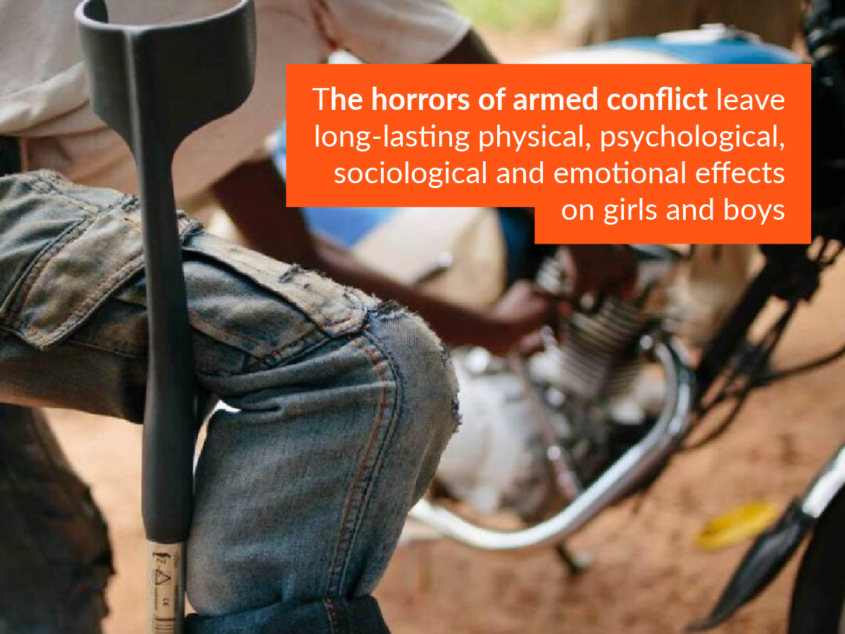 The horrors of armed conflict leave long-lasting physical, psychological, sociological and emotional effects on girls and boys