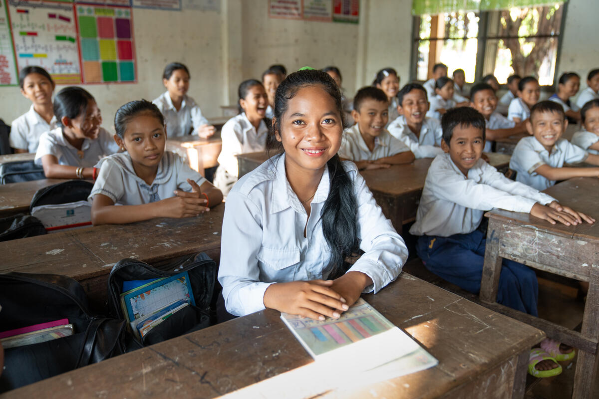 Girls at school in Cambodia