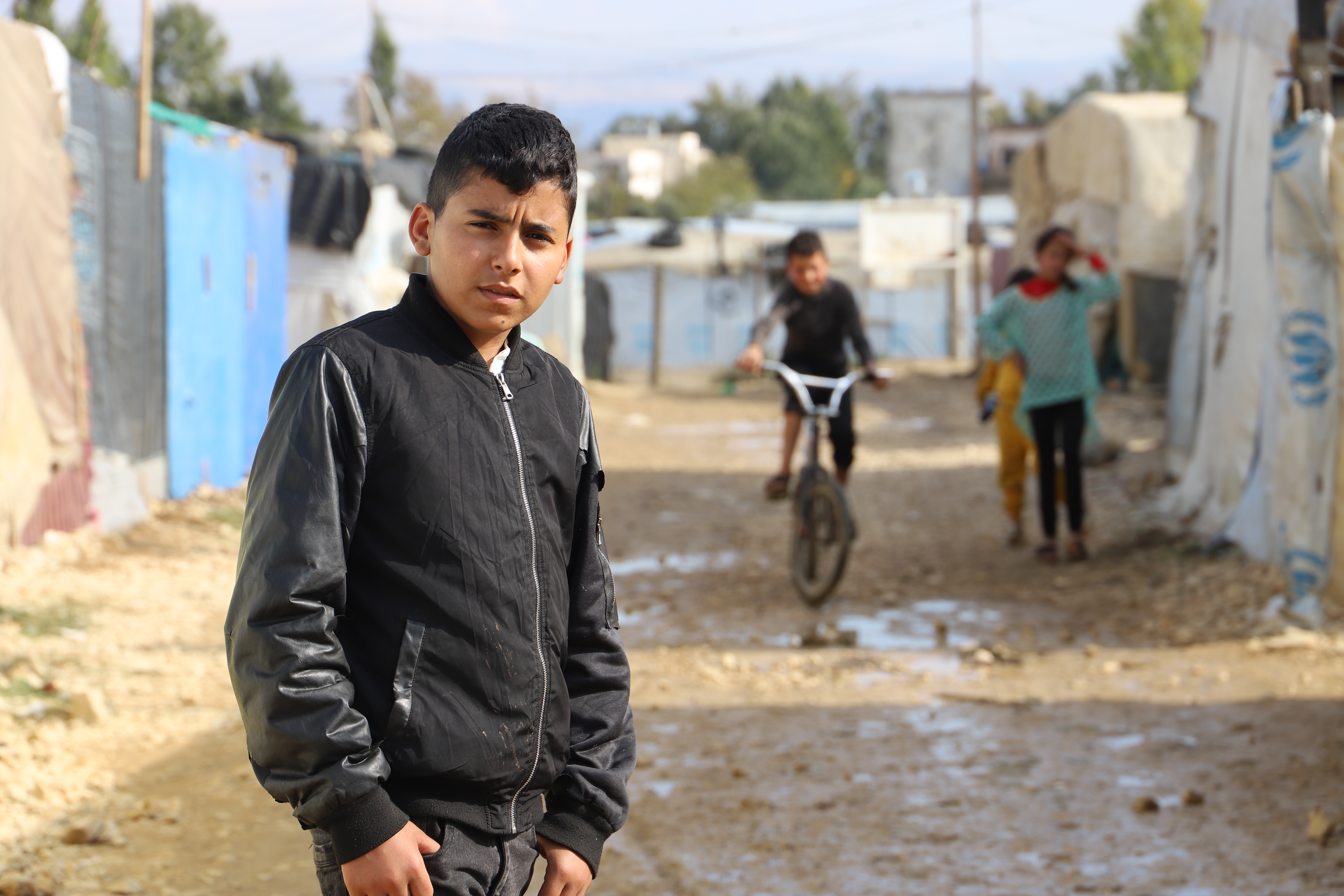 A boy from Syria pictured in a refugee camp in Lebanon