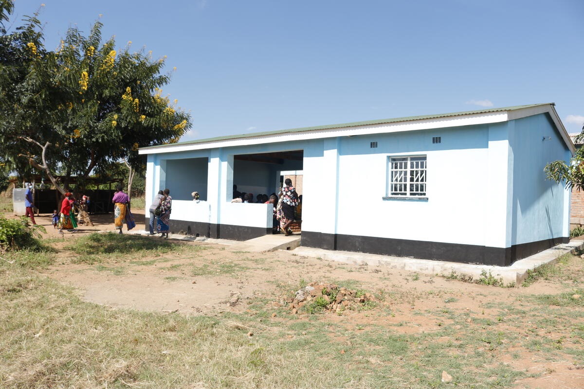 New health centre painted in an attractive sky-blue