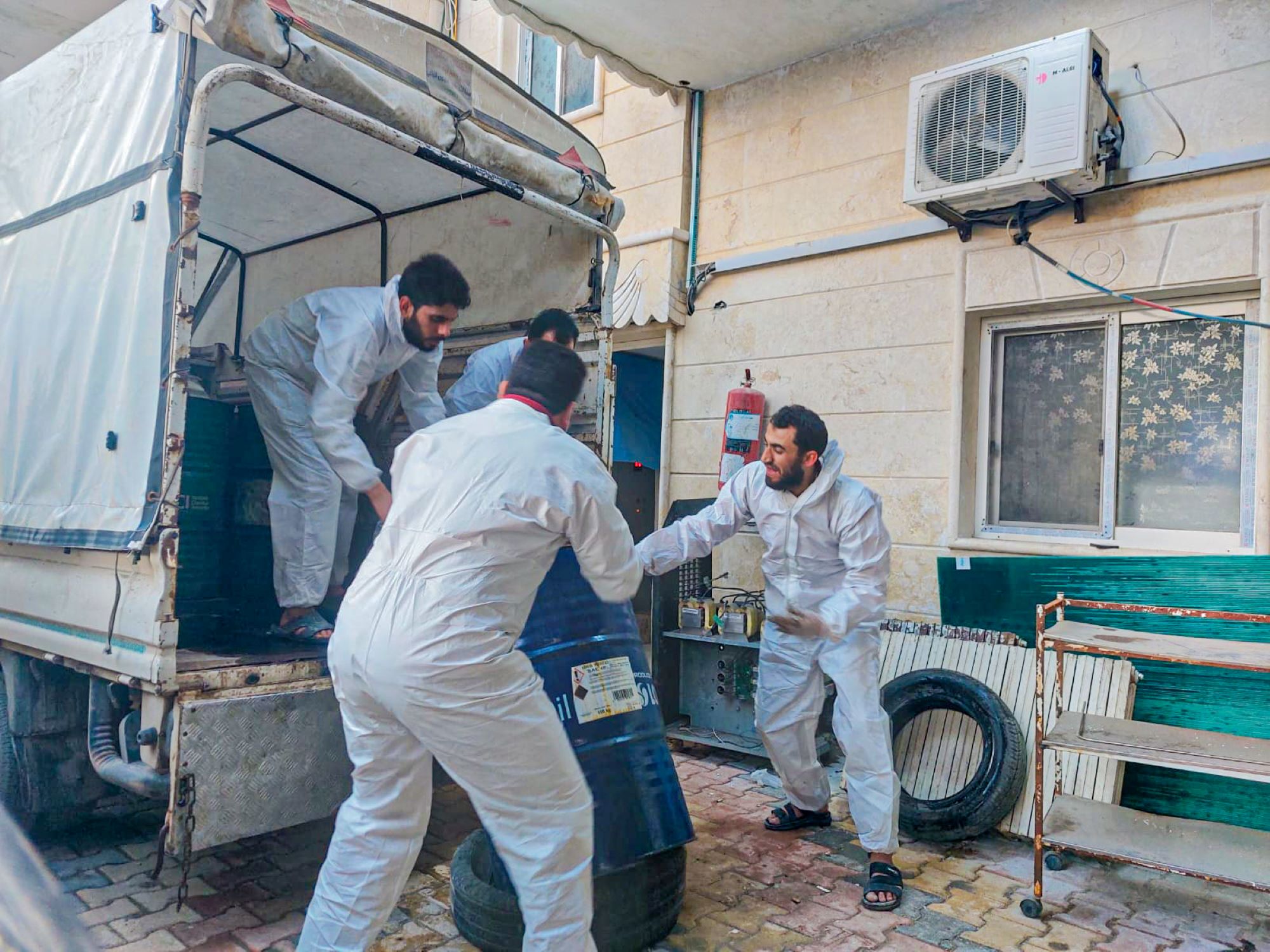 Fuel for heating being distributed in Syria following the earthquake
