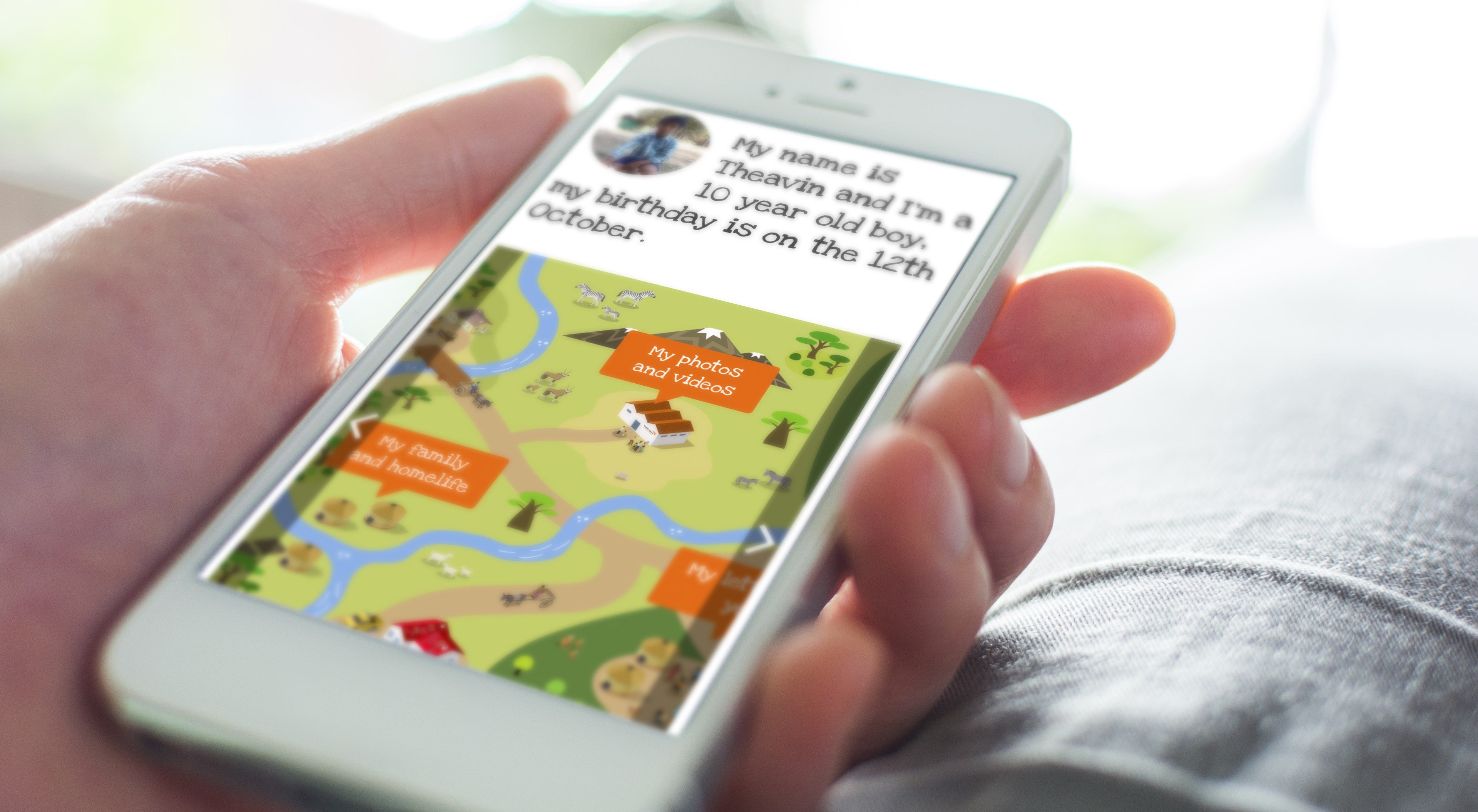 Mobile phone with My Sponsorship open held in a hand