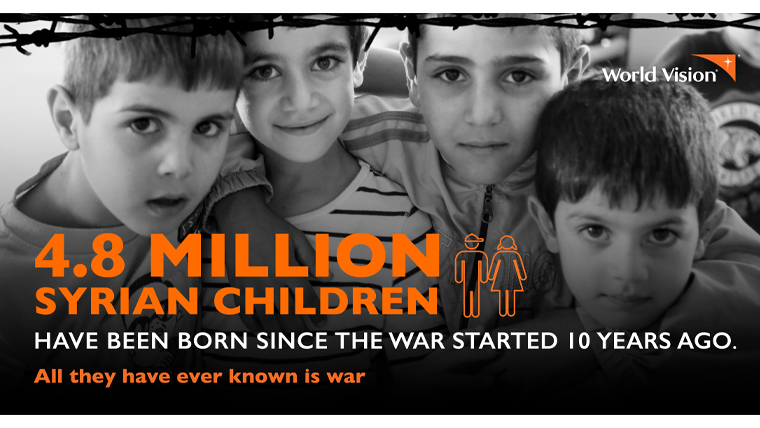 4.8 million Syrian children have been born, knowing nothing but war. 
