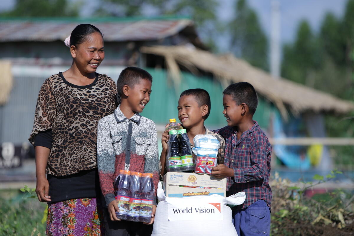 Doeurn and his family received an emergency food kit to help them weather the COVID-19 pandemic. 