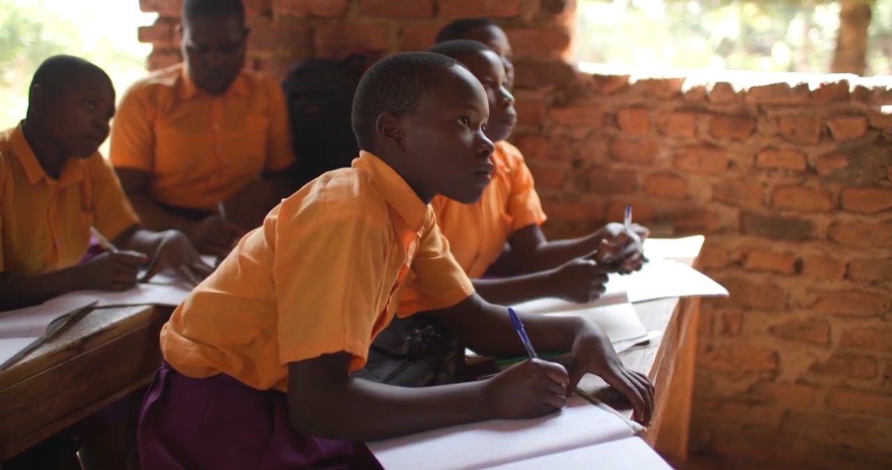 Children in Uganda concentrating in class