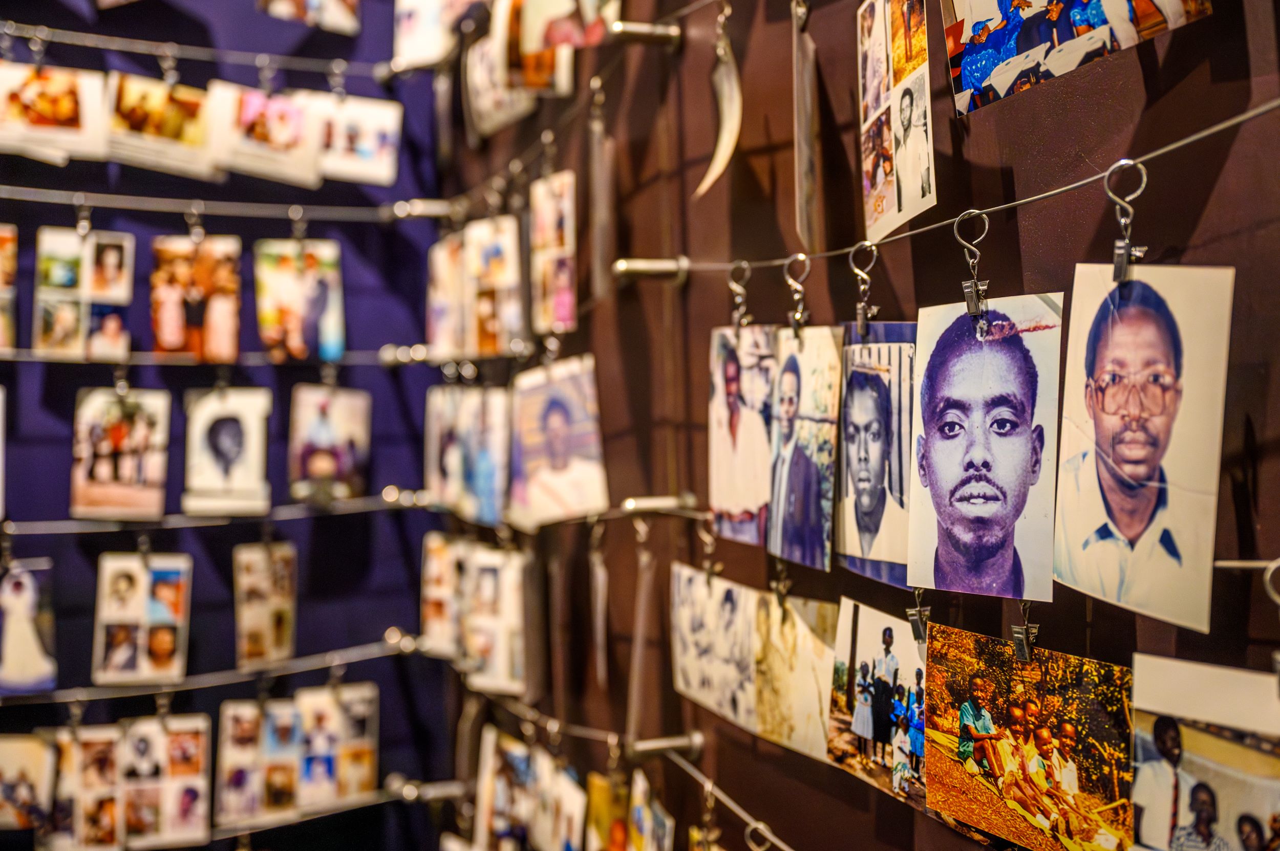 Photographs of some of the genocide’s victims on display at the Kigali Genocide Memorial, Rwanda
