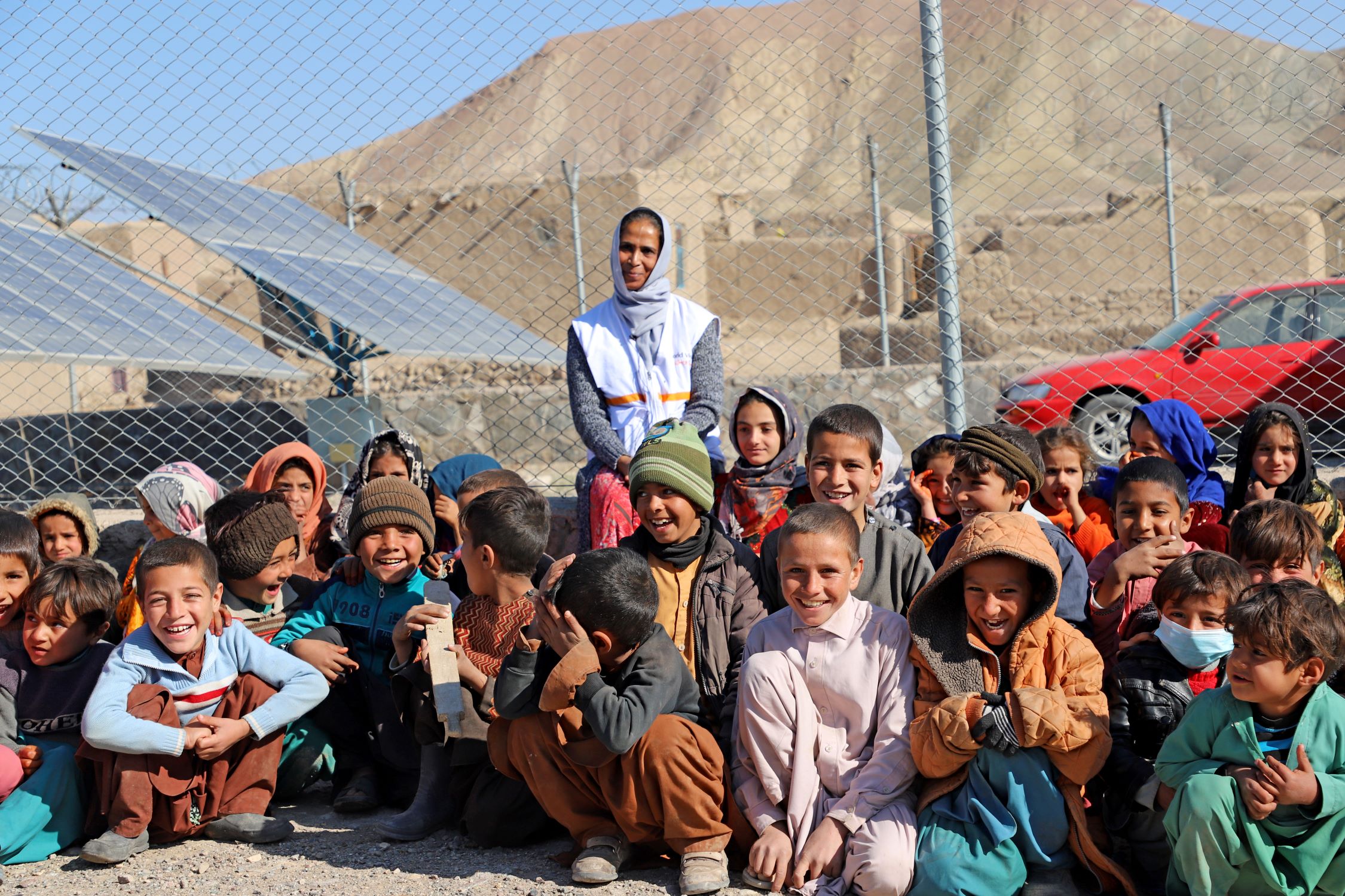 WV Afghanistan National Director Asuntha Charles visits World Vision's Health & Nutrition programme where children are suffering from hunger because of drought, 2021