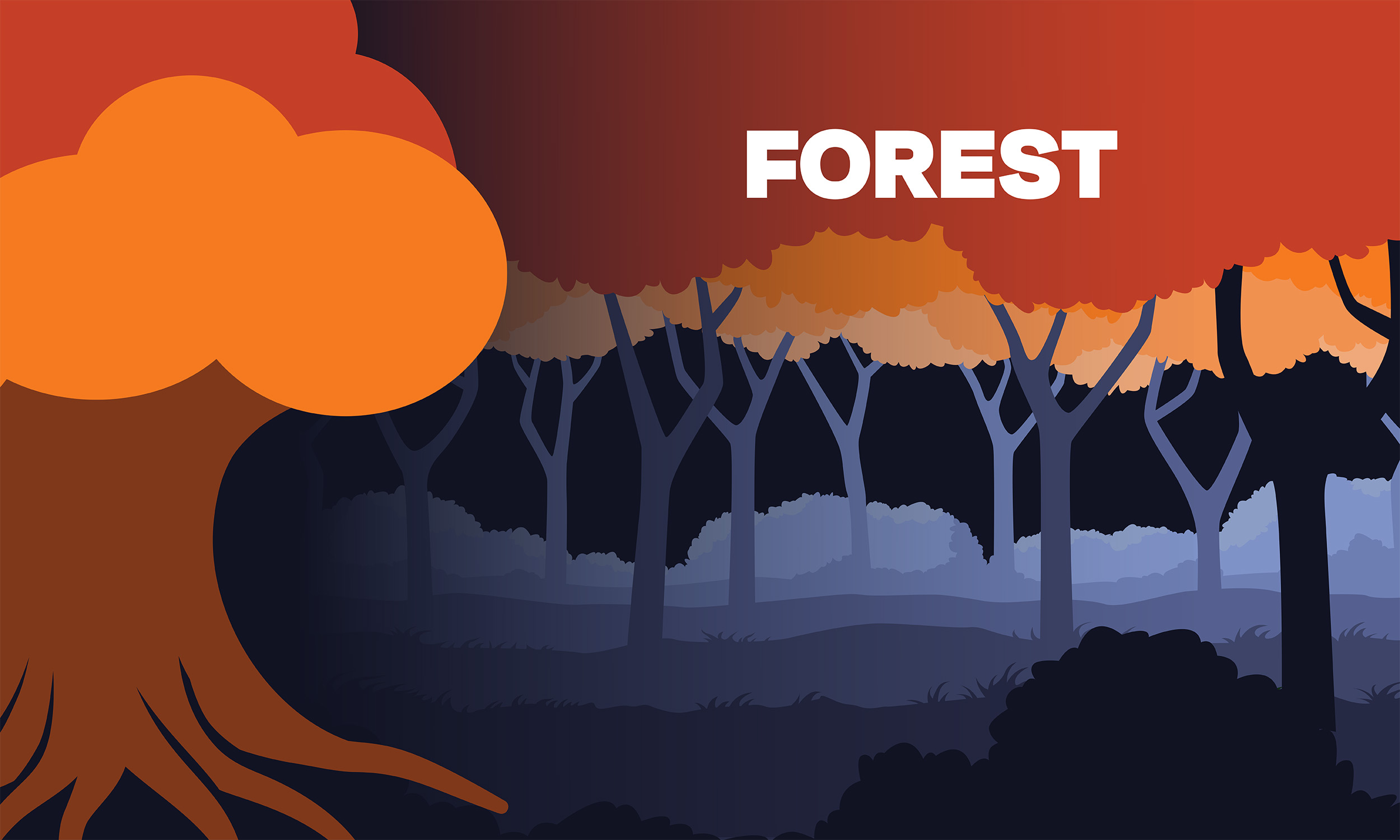 An illustration of a forest