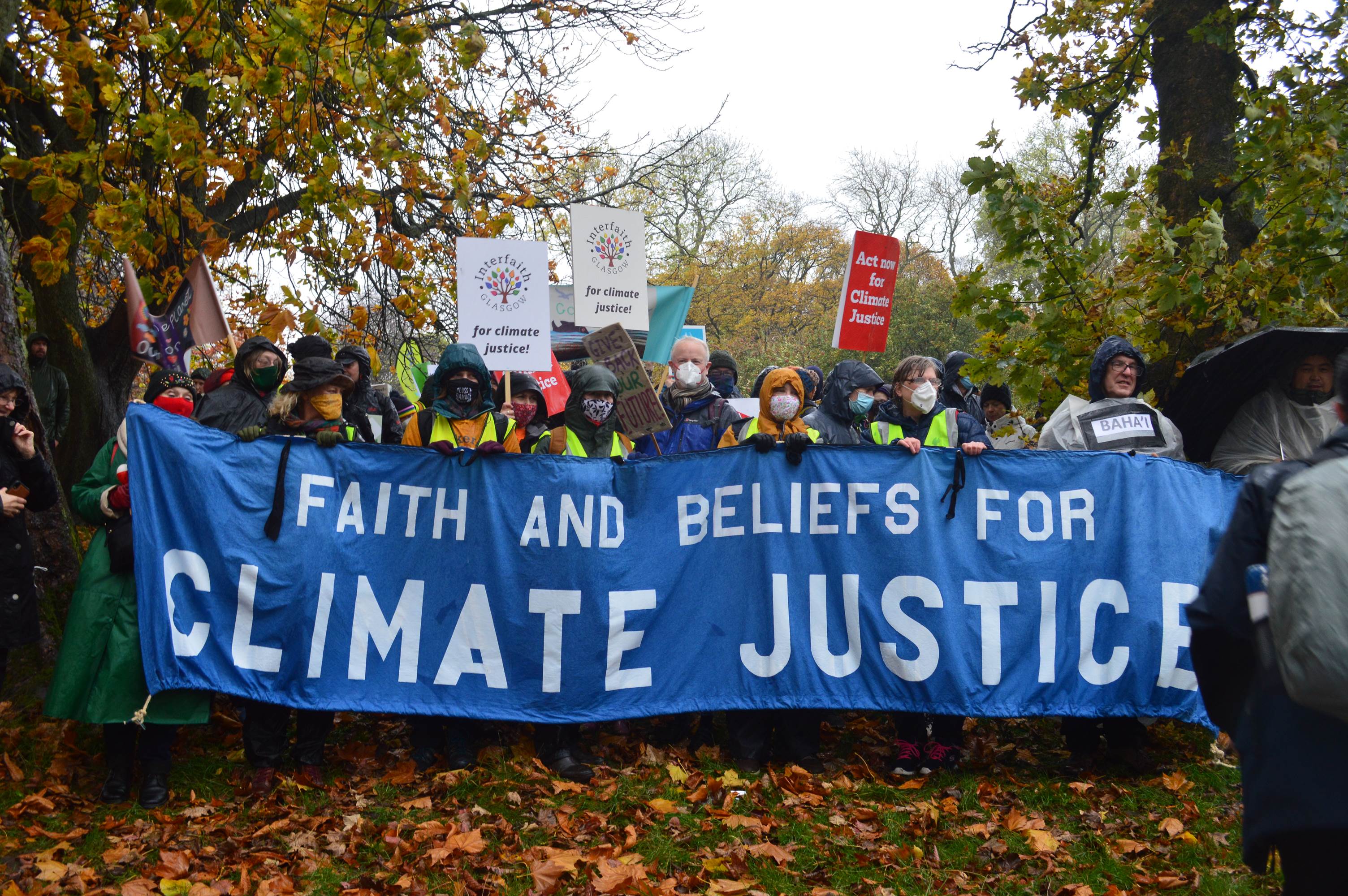 People at an inter-faith climate rally at COP26