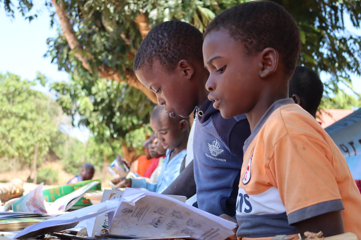 Children at a reading camp.