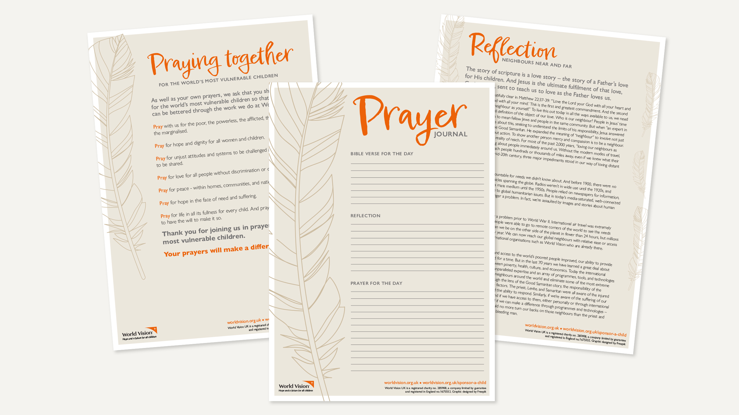 Examples of pages from the free prayer journal printable