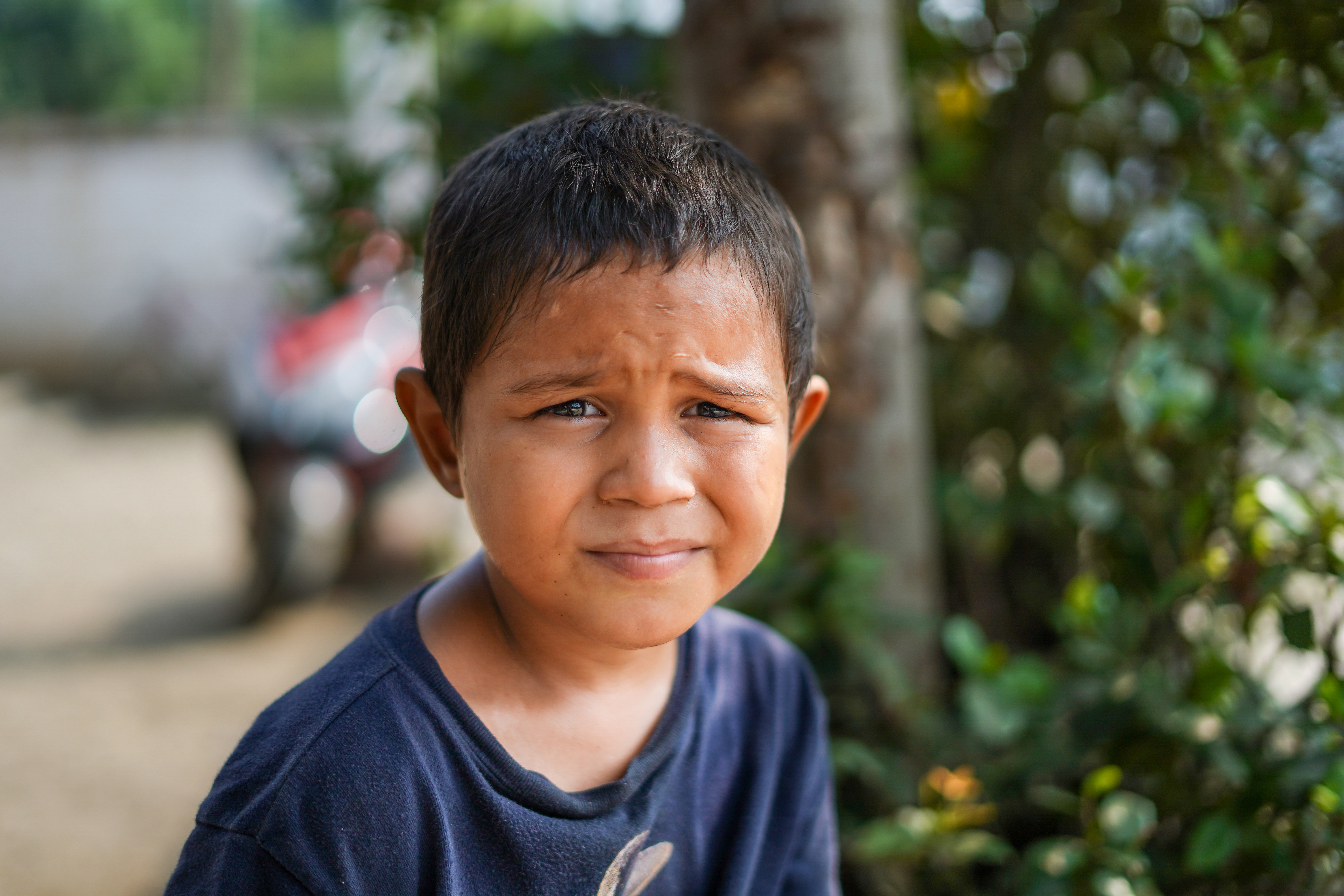 A young boy at a Child Friendly Space, where he receives physical and emotional support.