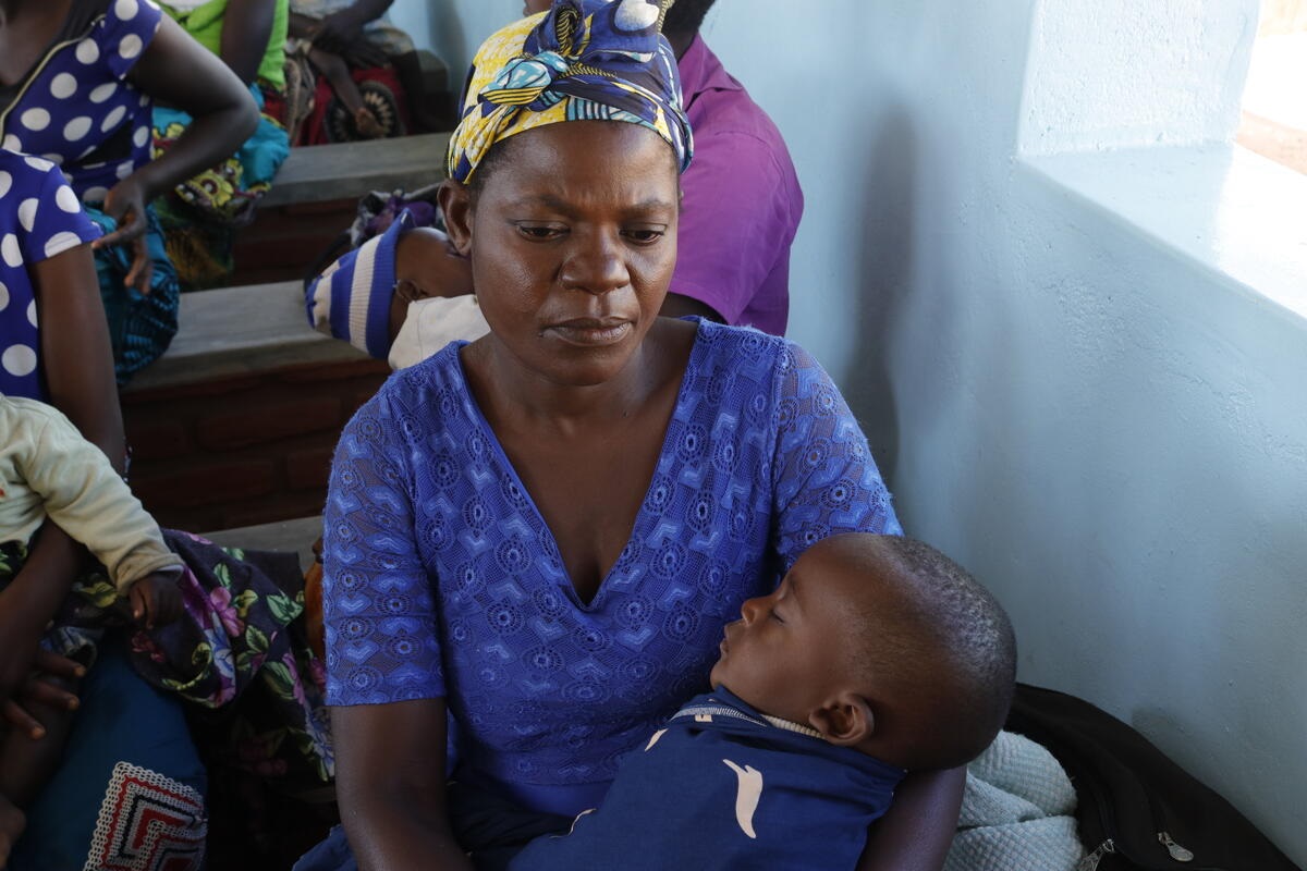 Maliya attending the new under-fives clinic with her baby