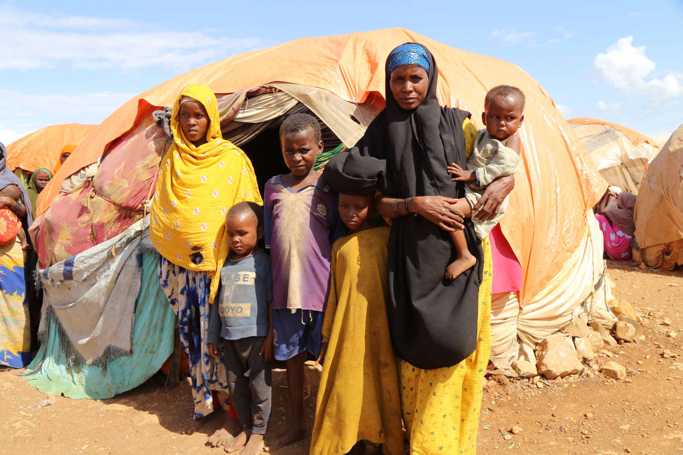 Family in Somalia affected by drought and hunger