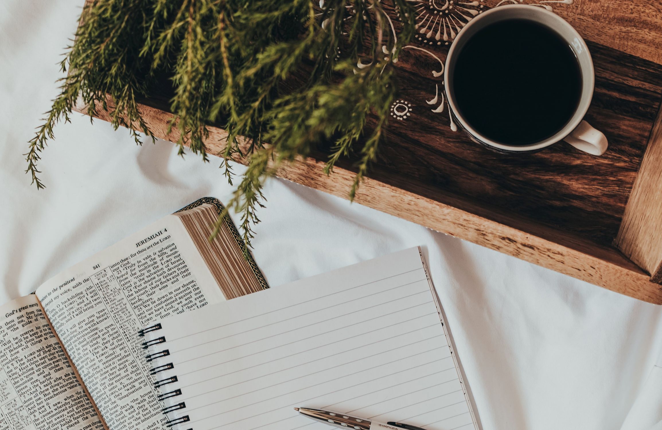 A bible and prayer journal.