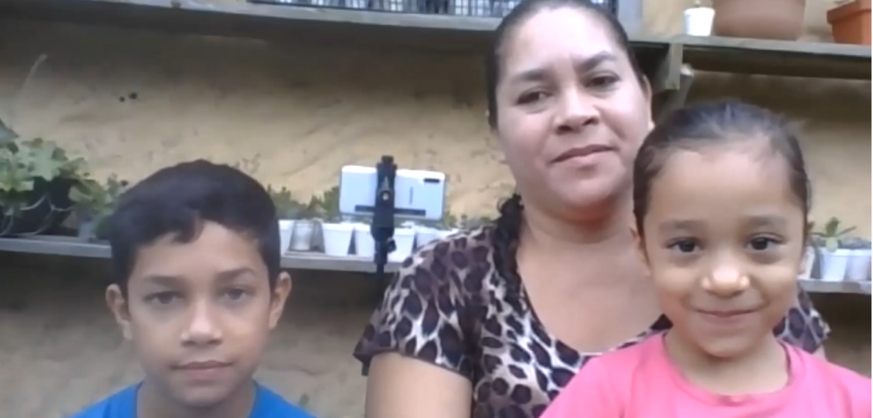 Odalis, 6, calls Lizzie with her mum, Areli, and 12-year-old big brother, Christian