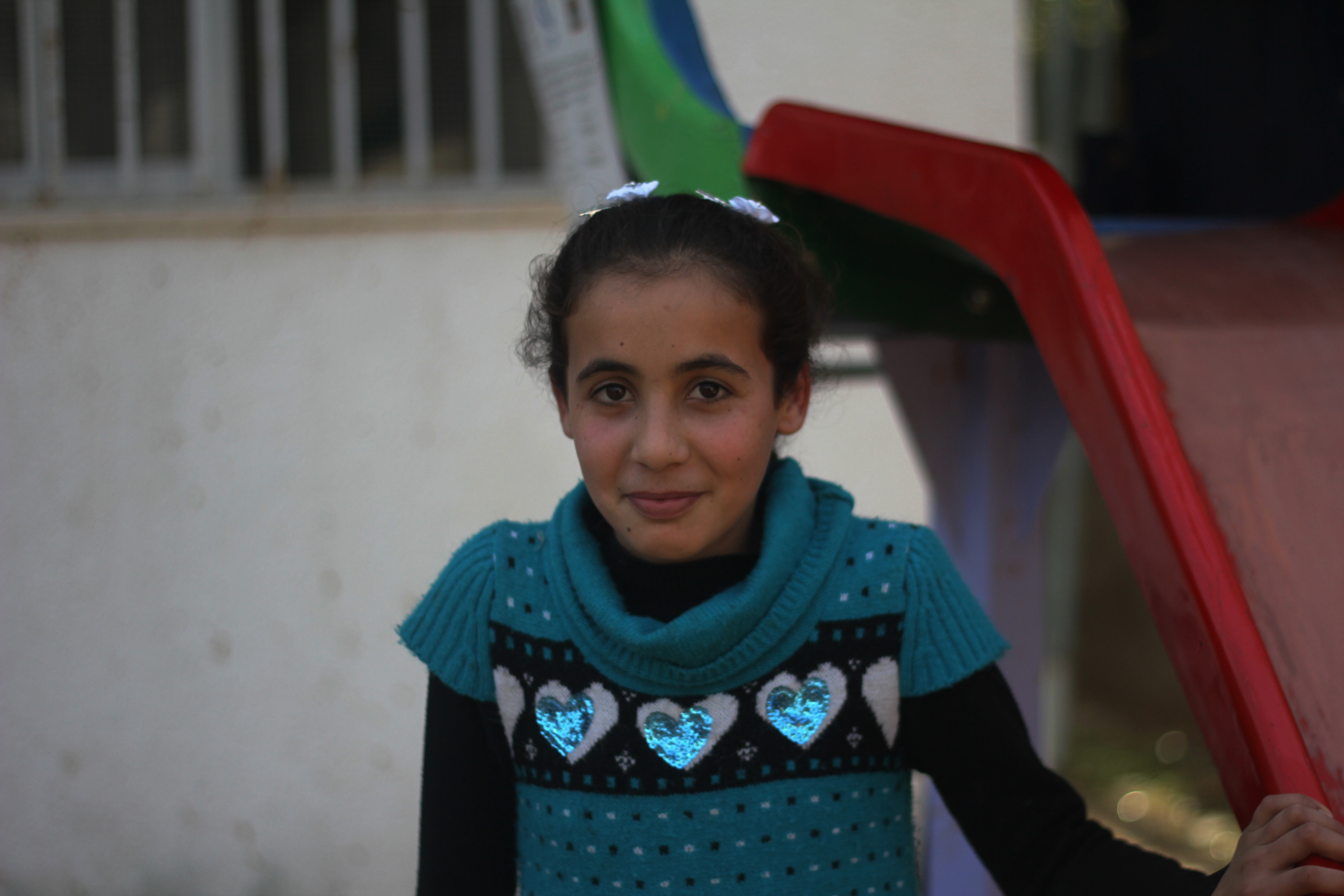 Aseel at one of World Vision's Child Friendly Spaces.