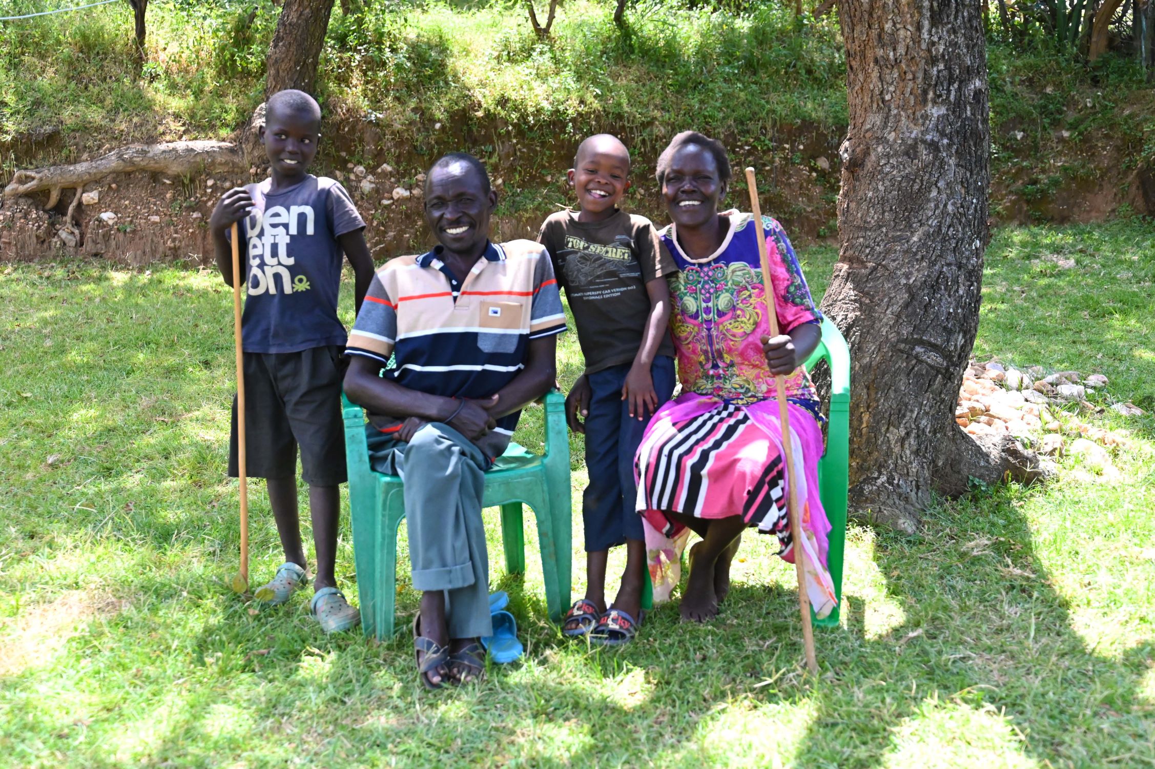 Kenyan family smiling for the camera