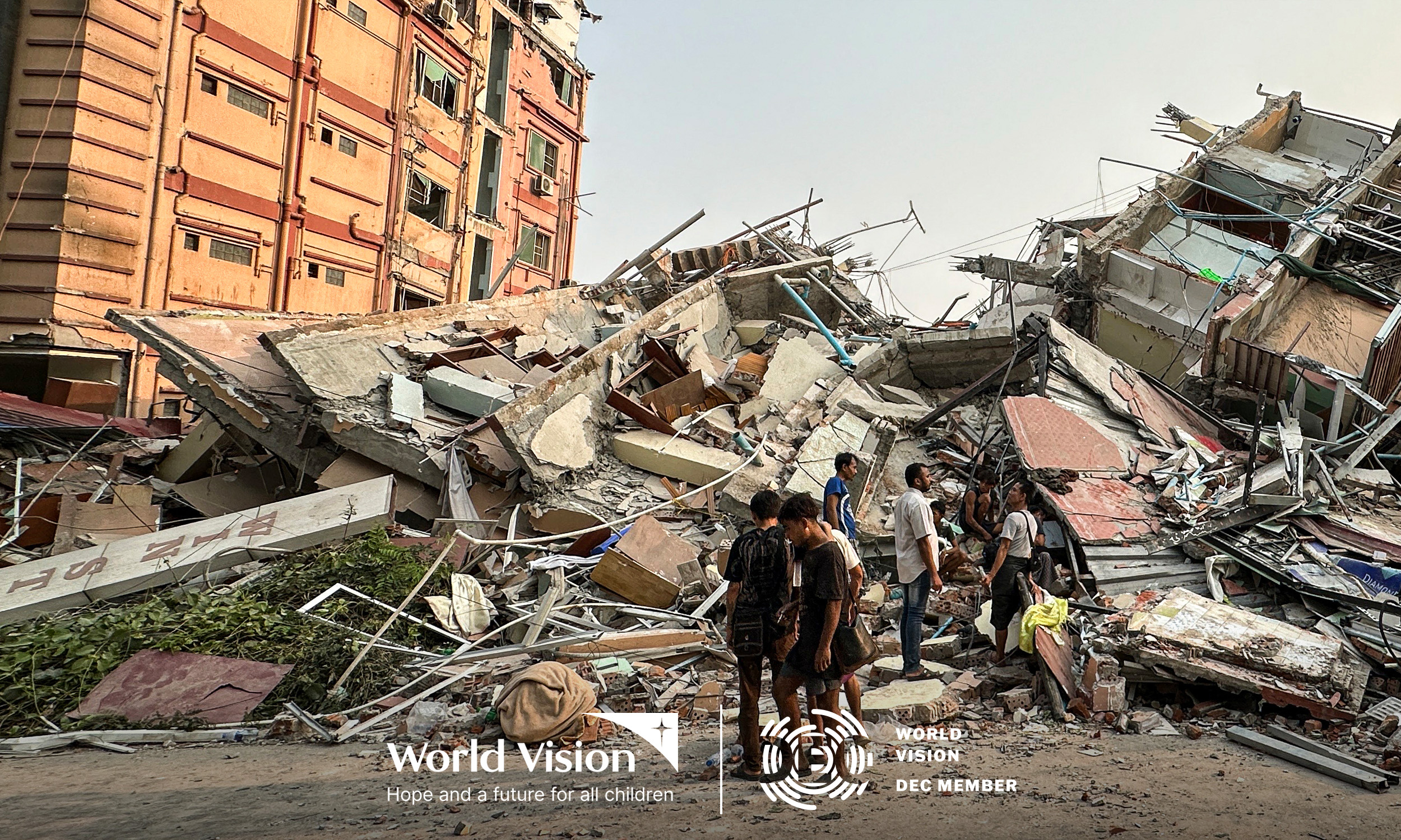 A building in Myanmar collapses after the earthquake